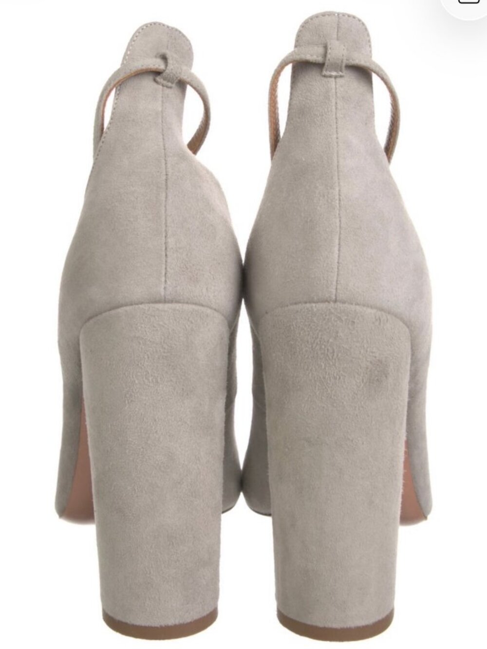 Aquazzura Grey Suede Pointed Toe Pumps EU 40.5 US 10.5